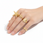 Marine Style Gold Finger Rings- Set of Four