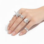 Marine Style Silver Finger Rings- Set of Four