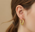 Textured Small Gold Hoops