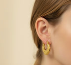 Petal-Shaped Small Gold Hoops