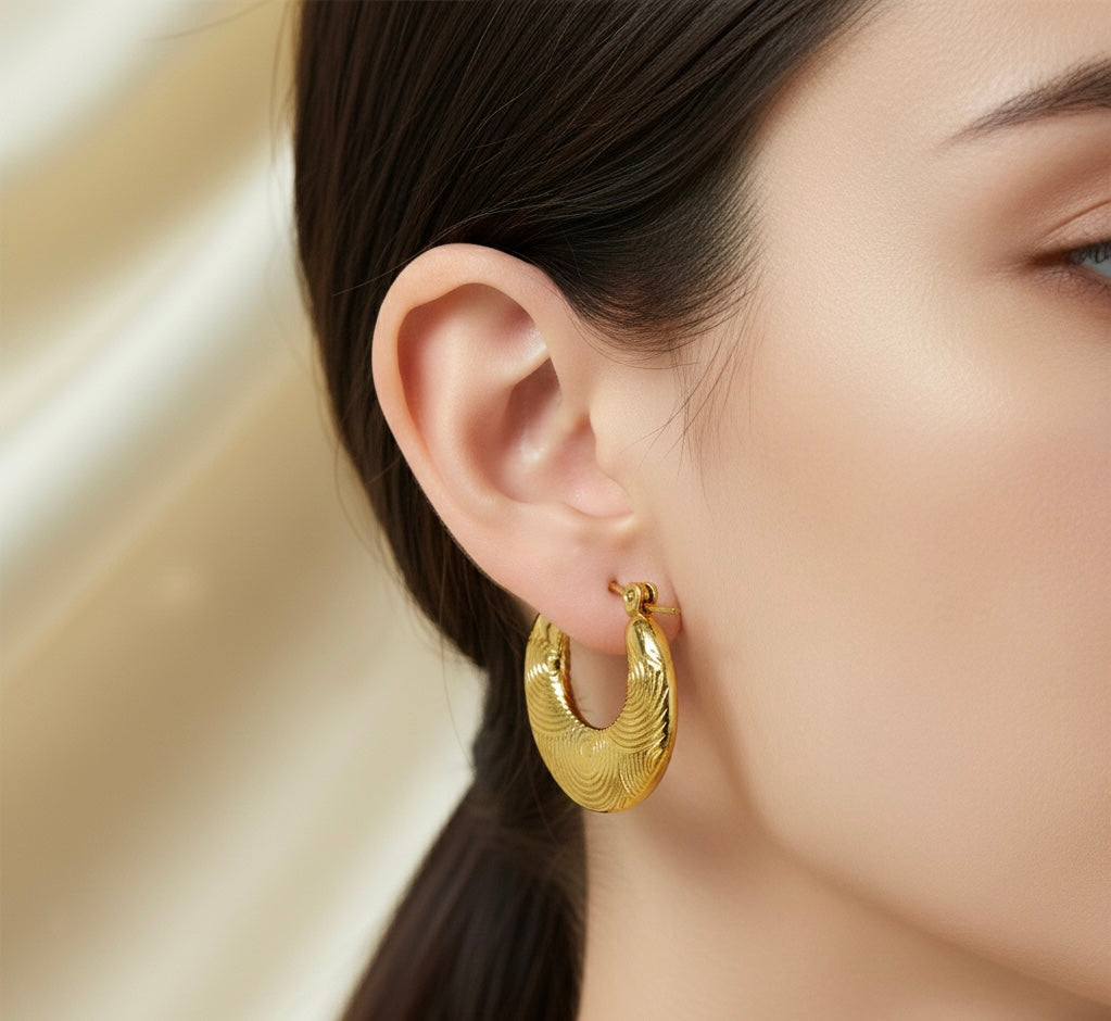Imprinted Small Gold Hoops