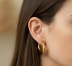 Heart-Shaped Small Gold Hoops