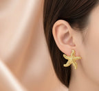 Star-Shaped Small Gold Earrings