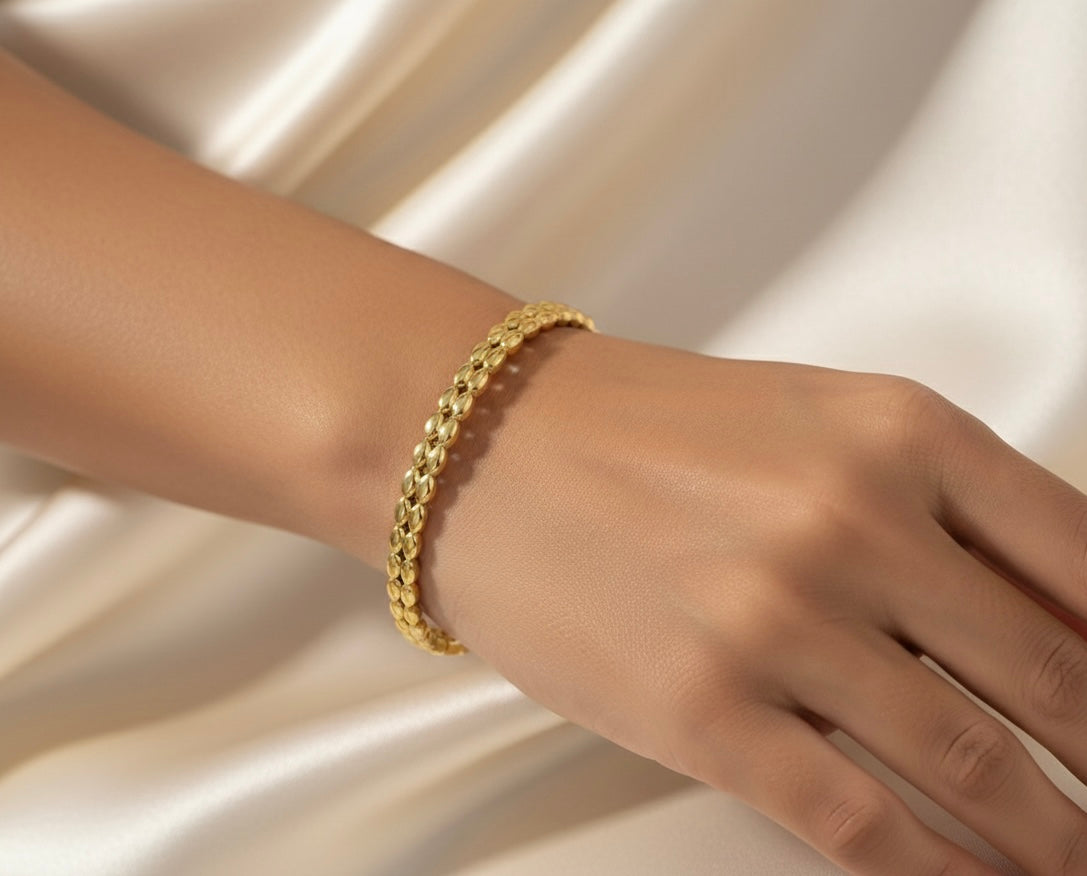 Titanium Steel Flap-Open Gold Bracelet- Pattern 1