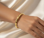 Titanium Steel Flap-Open Gold Bracelet- Pattern 4