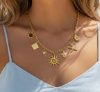 Charm Pendant Necklace- Gold