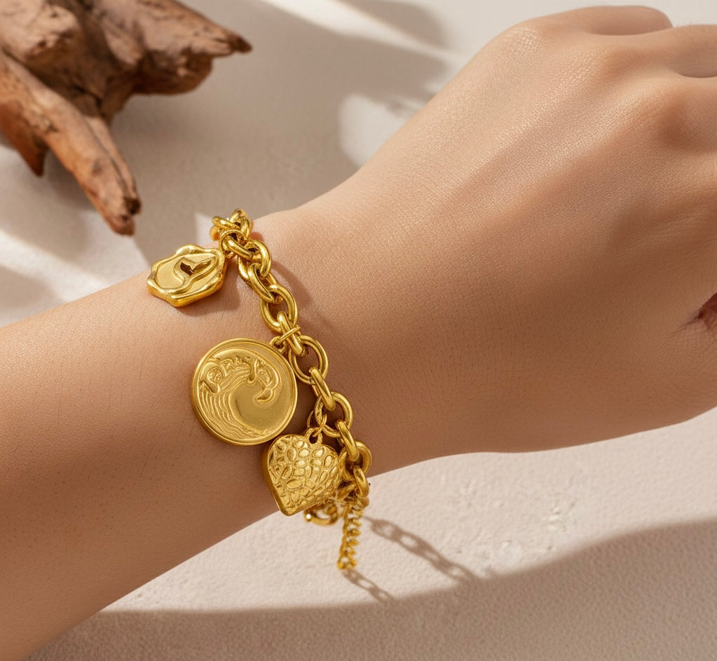 Gold-Plated Charm Bracelet
