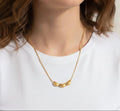 Gold Plated Geometric Round Necklace- Pattern 1