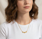 Gold Plated Geometric Round Necklace- Pattern 1