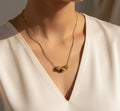 Gold Plated Geometric Round Necklace- Pattern 3