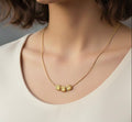 Gold Plated Geometric Round Necklace- Pattern 4