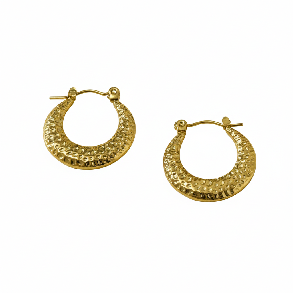 Textured Small Gold Hoops