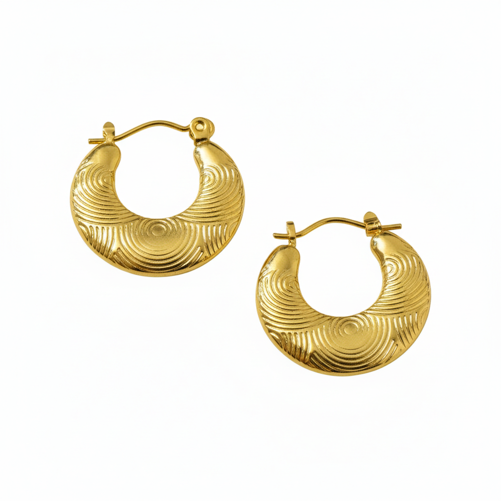Imprinted Small Gold Hoops