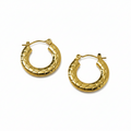 Snake-Print Small Gold Hoops