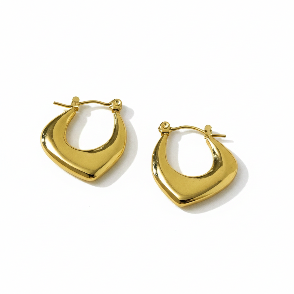 Heart-Shaped Small Gold Hoops