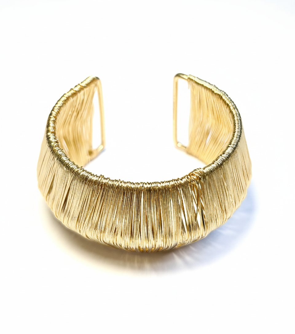 Geometric Cuff Bangle- Gold