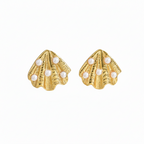 Pearl-Studded Small Shell Earrings