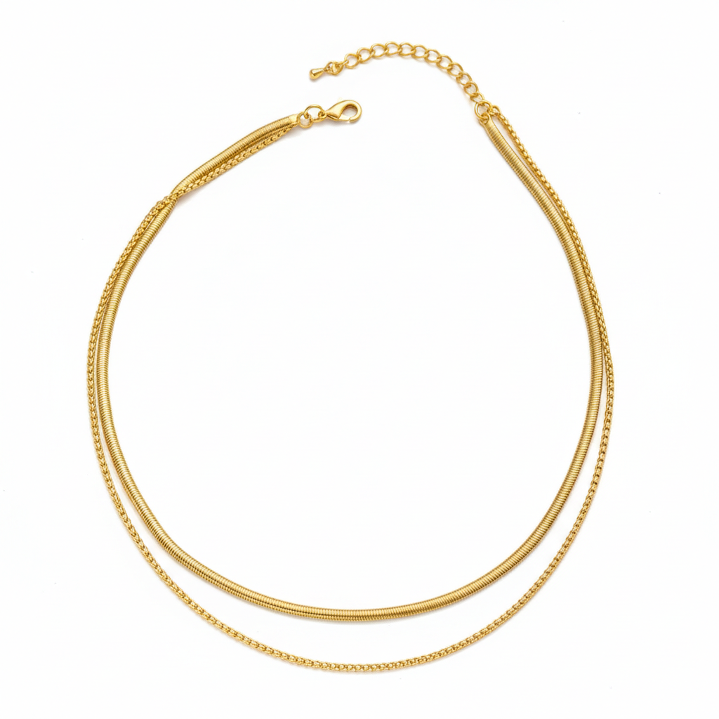 Double Layered Blade Snake Chain