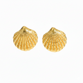 Shell-Shaped Small Gold Earrings