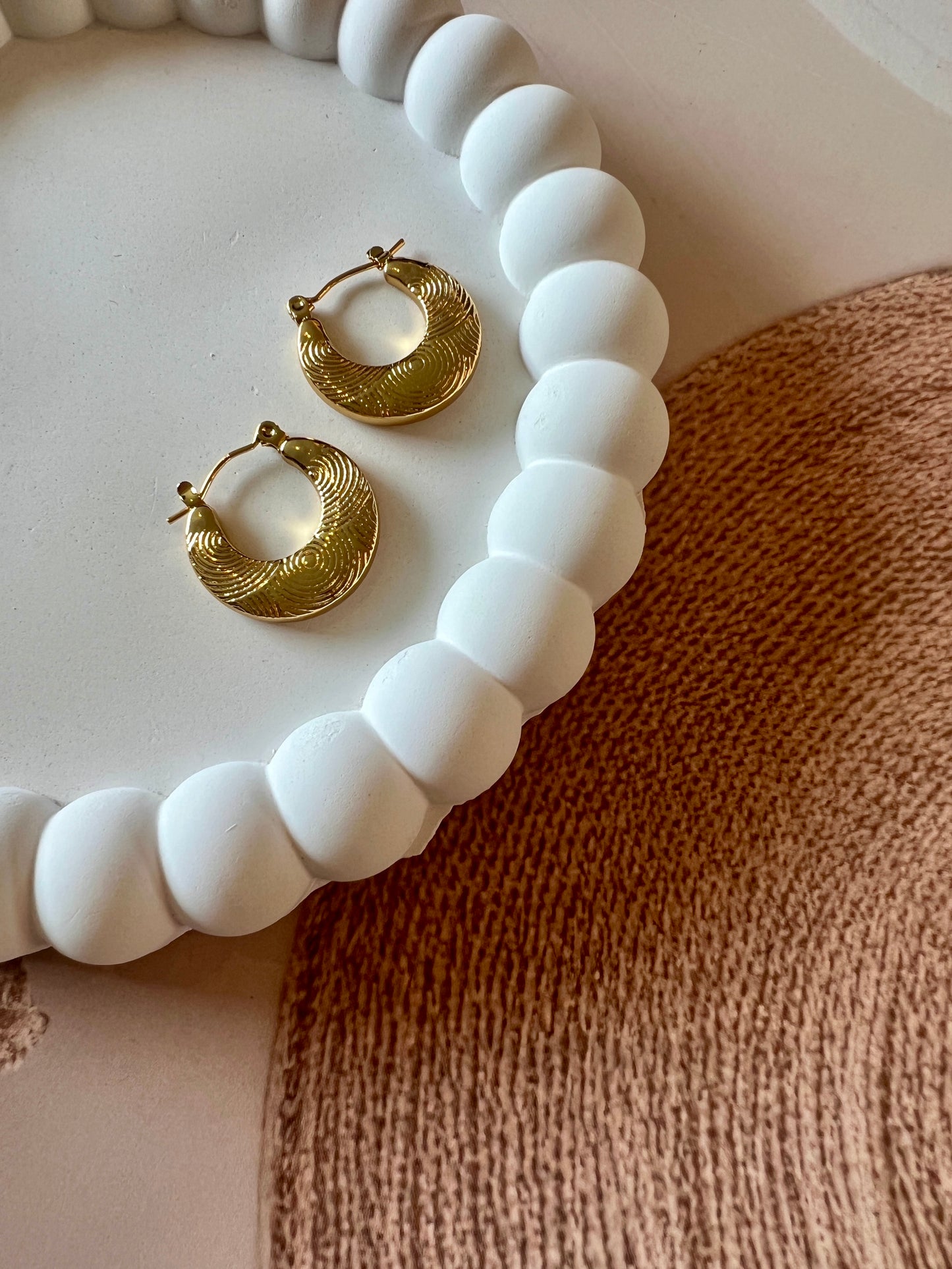 Imprinted Small Gold Hoops