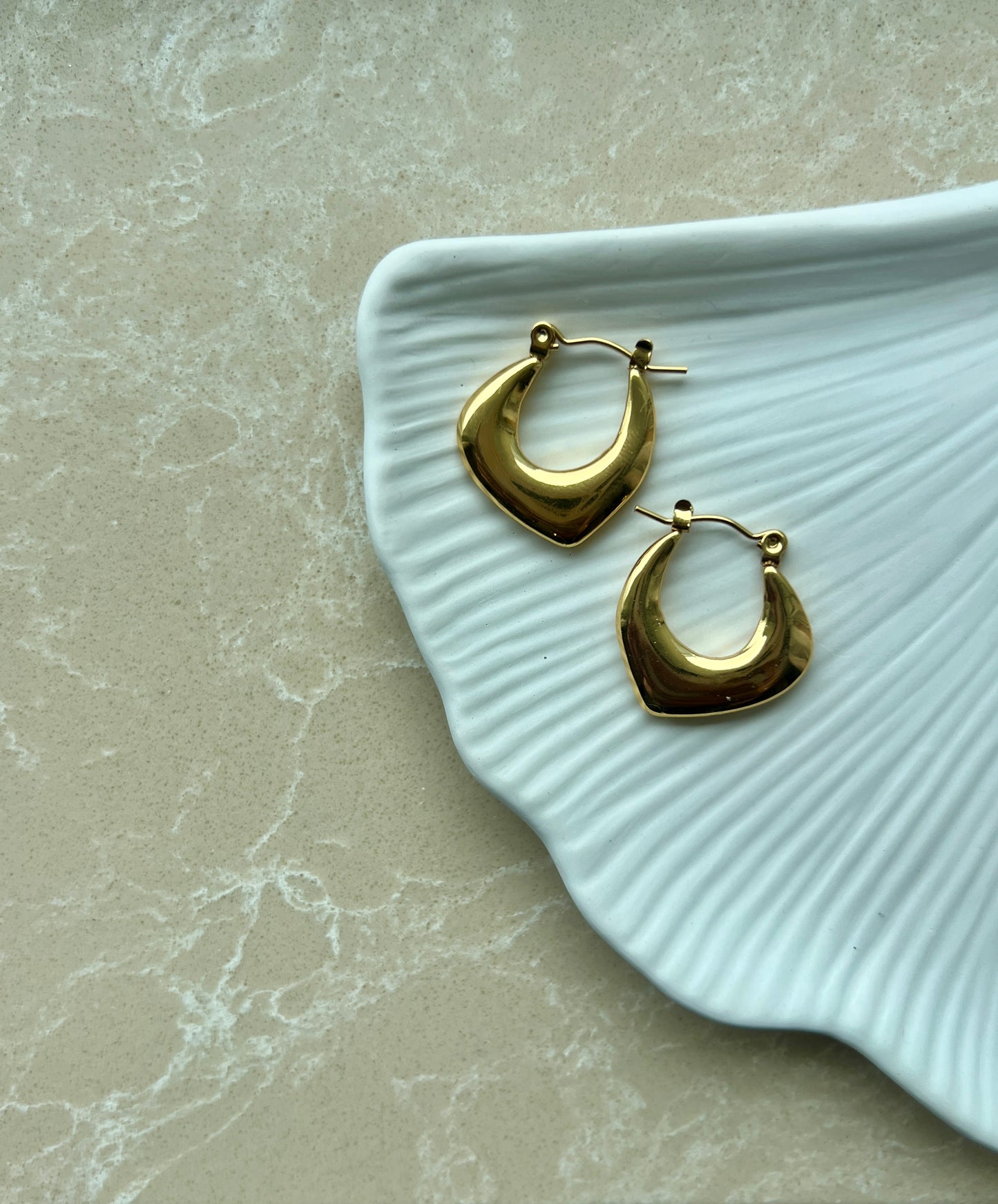 Heart-Shaped Small Gold Hoops