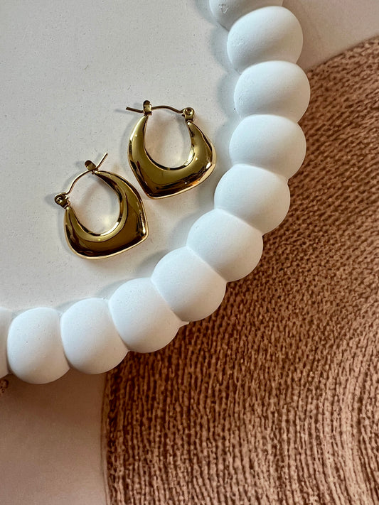 Heart-Shaped Small Gold Hoops
