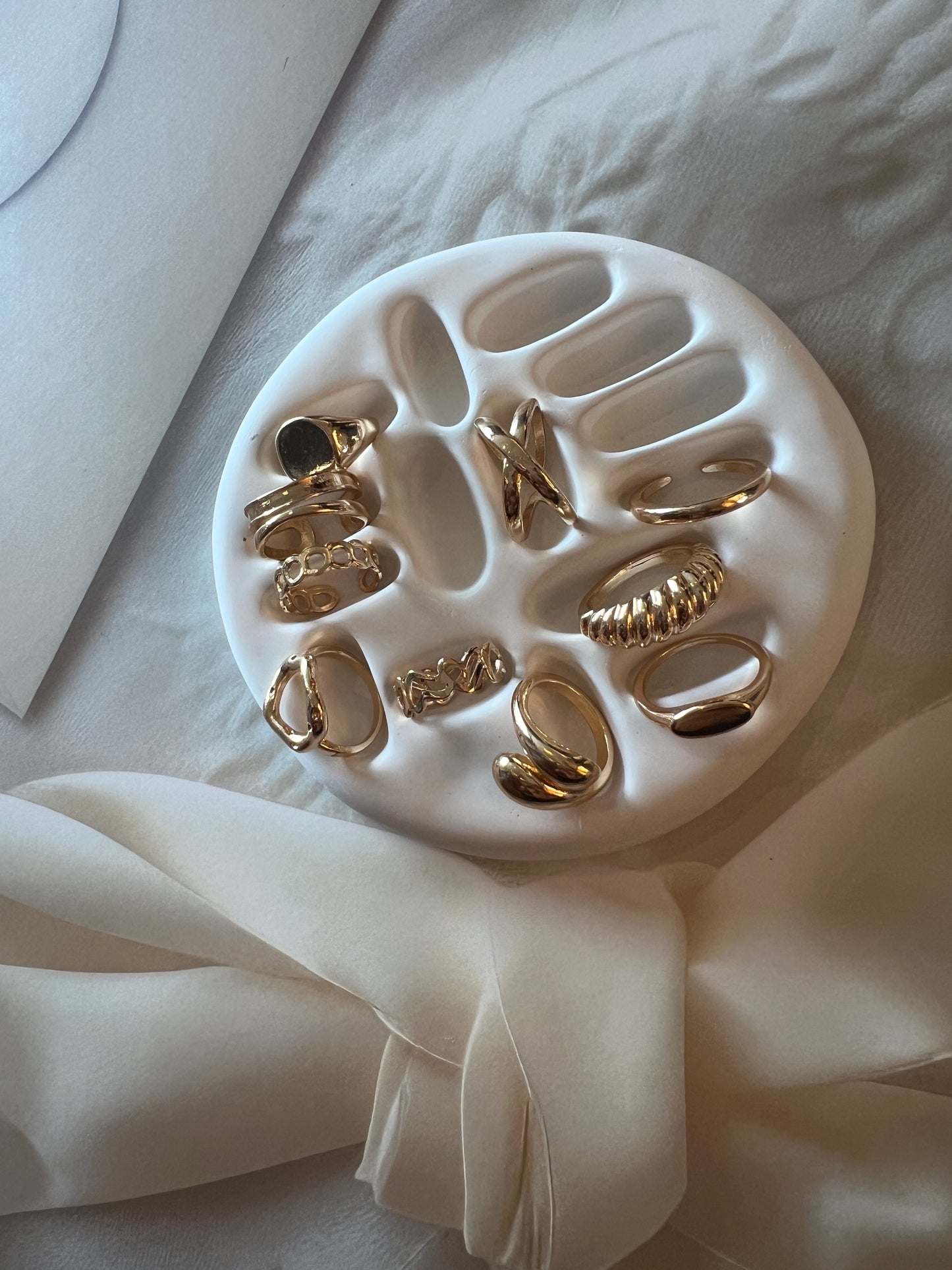 Gold Stackable Finger Ring- Set of Ten