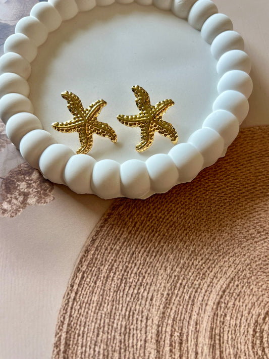 Star-Shaped Small Gold Earrings